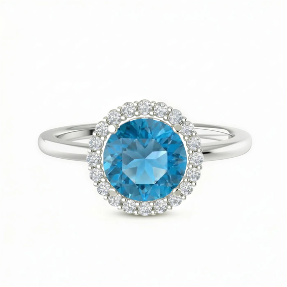 Anello Gazzola Gioielli Donna Amuleto in Oro bianco Topazio blu 0.86 Ct AN-900A-72-1-9-13-TS-BR-N-DEF-VS - AN-900A-72-1-9-13-TS-BR-N-DEF-VS